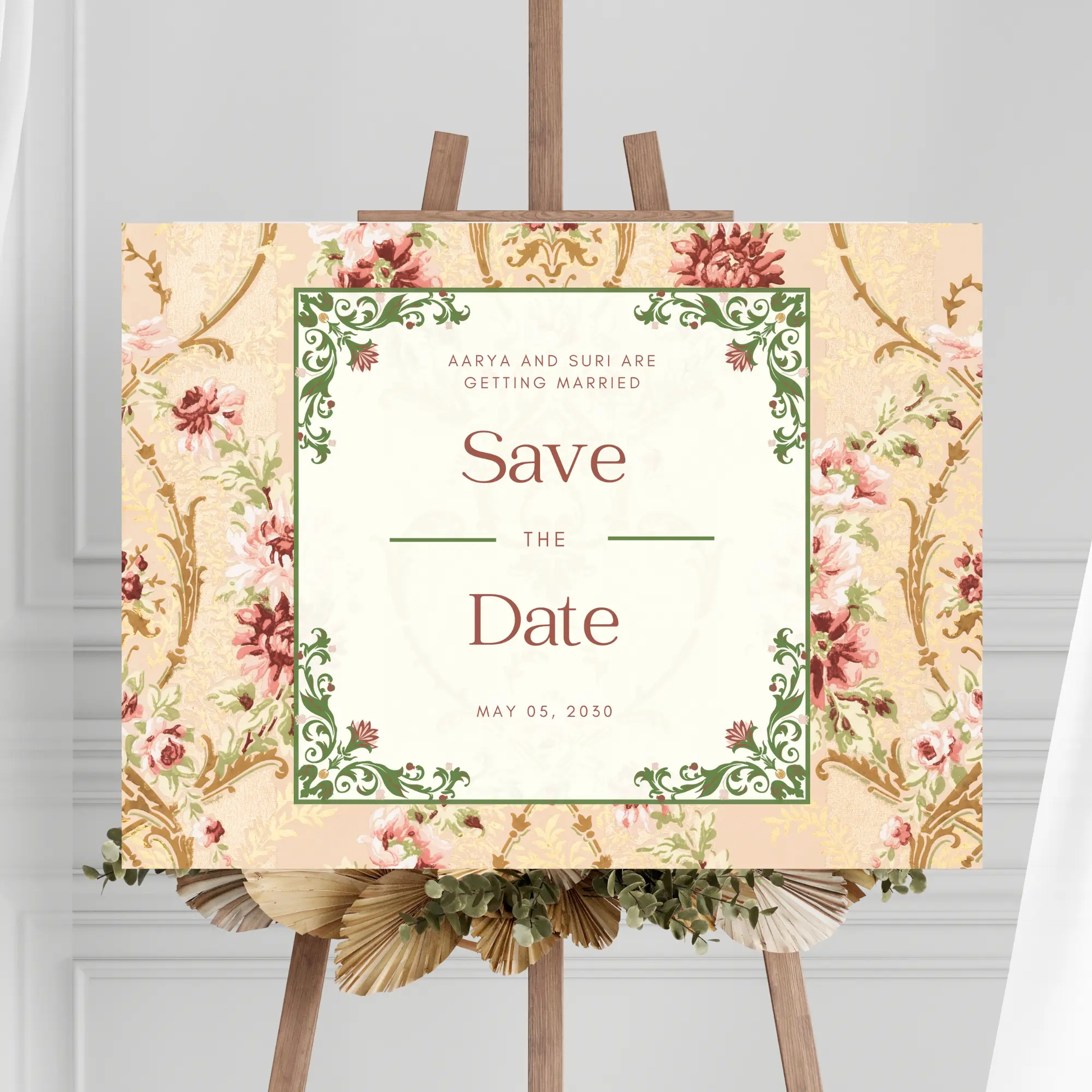 Mehndi Sign Template | Indian Wedding Welcome Sign - CreativeRino