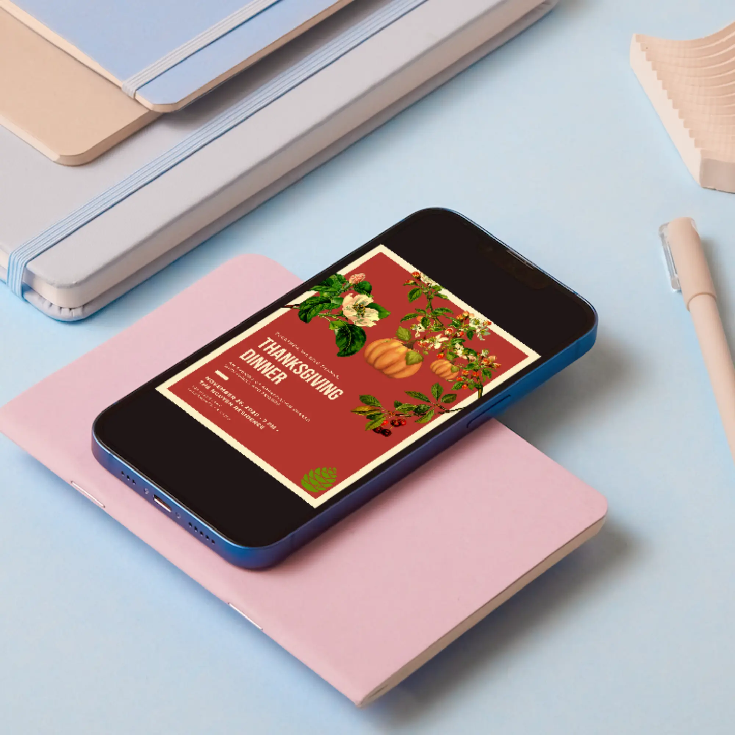 Retro Thanksgiving Dinner Invitation Template - CreativeRino