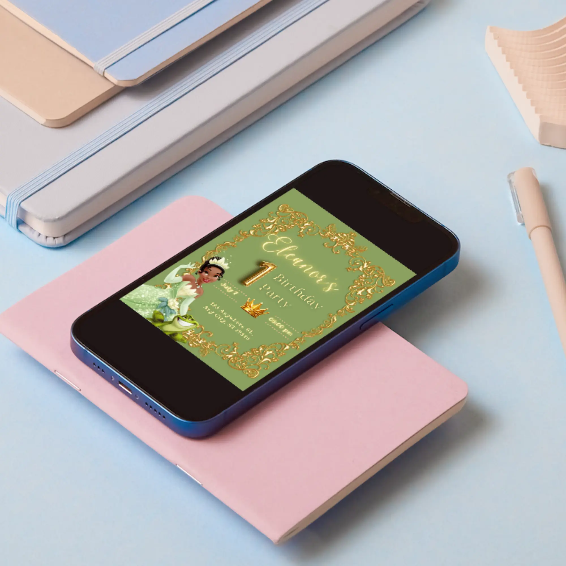 Princess Tiana Birthday Invitation Template - CreativeRino