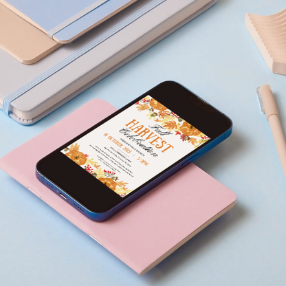 Fall Harvest Celebration Invitation Template - CreativeRino