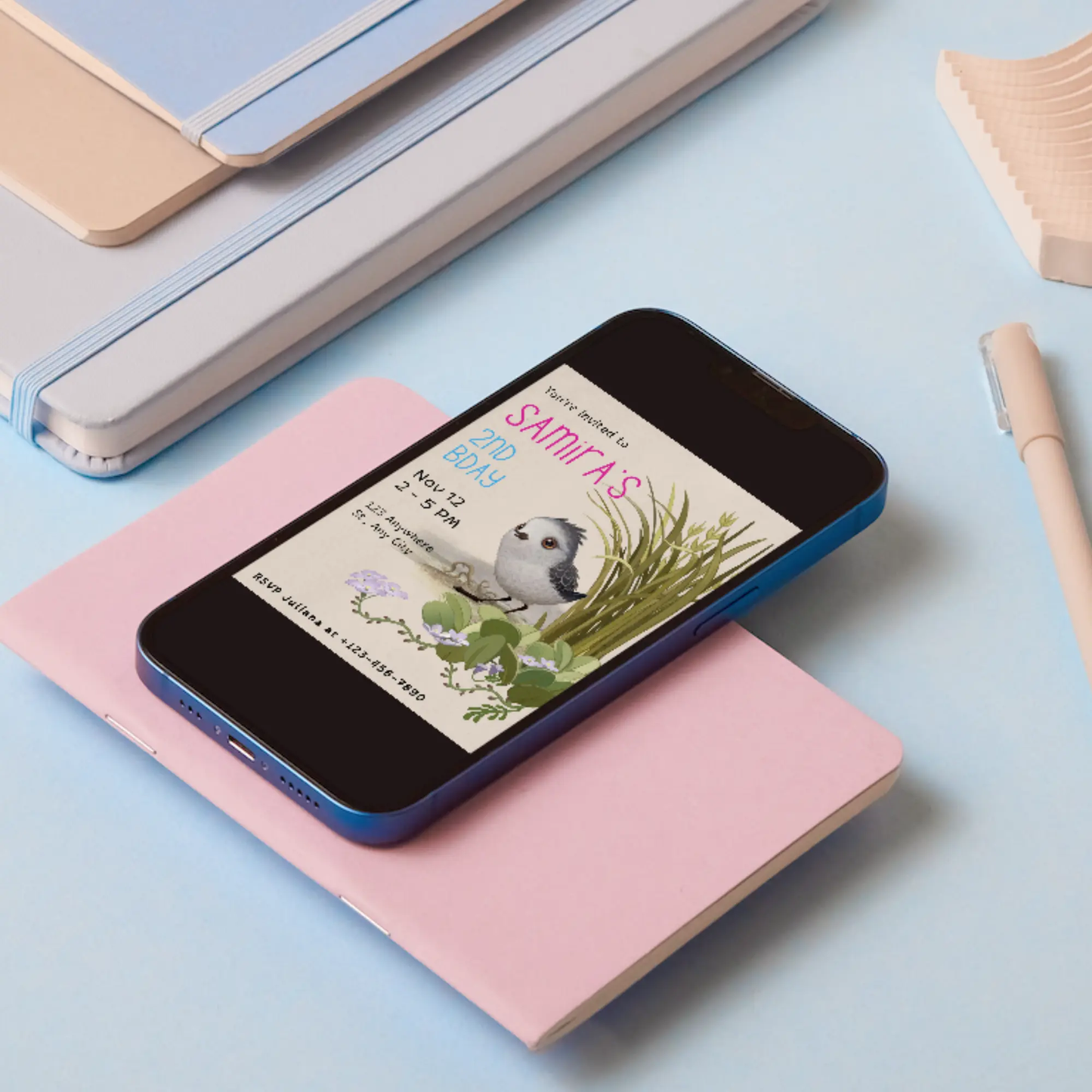 Bird Birthday Invitation Template - CreativeRino