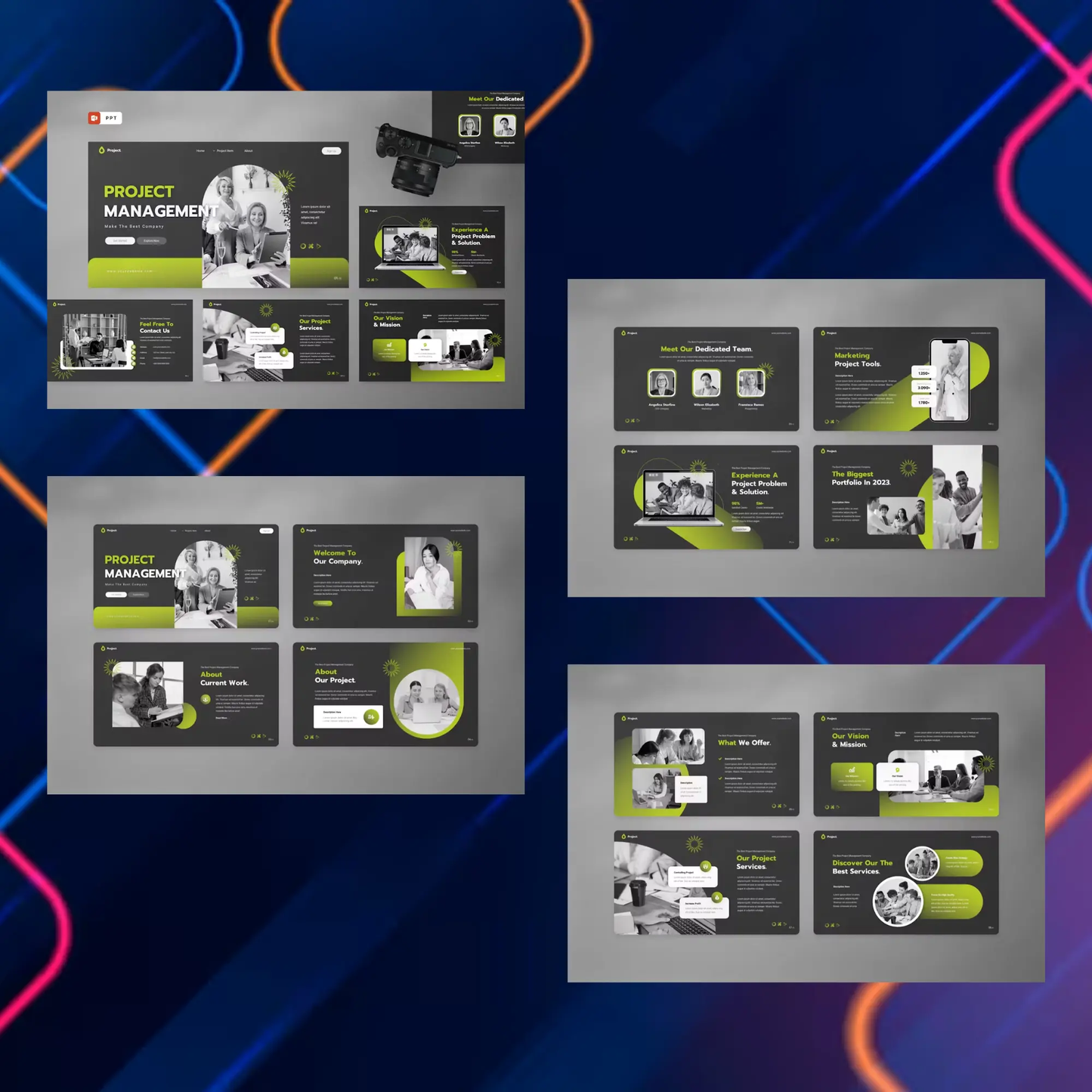 10 Project Management Powerpoint Presentation Template Bundle CreativeRino