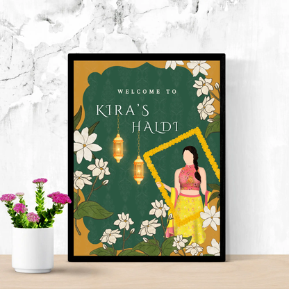 Maiyan Pithi Haldi Sign Template | Indian Wedding Welcome Sign - CreativeRino