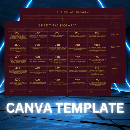 Christmas Jeopardy Game Template - CreativeRino