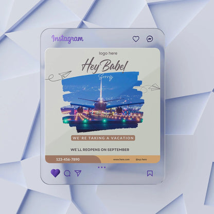 We Are On Vacation Flyer Template | We Are Closed Social Media Flyer CreativeRino