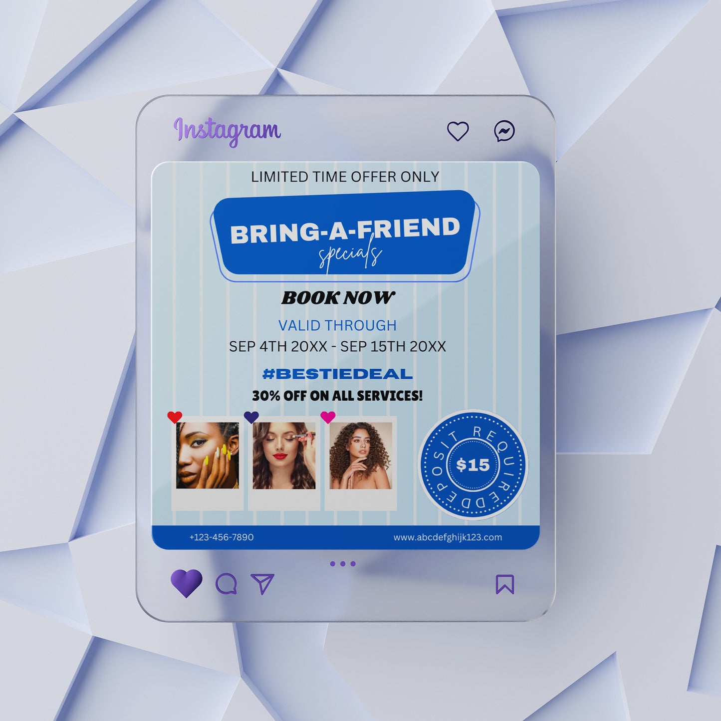 Bring A Bestie Special Flyer Template | Bring A Friend Social Media Flyer