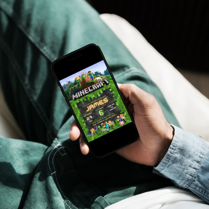Minecraft Birthday Invitation Template - CreativeRino