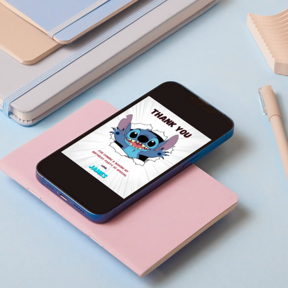 Stitch Thank You Card Template - CreativeRino