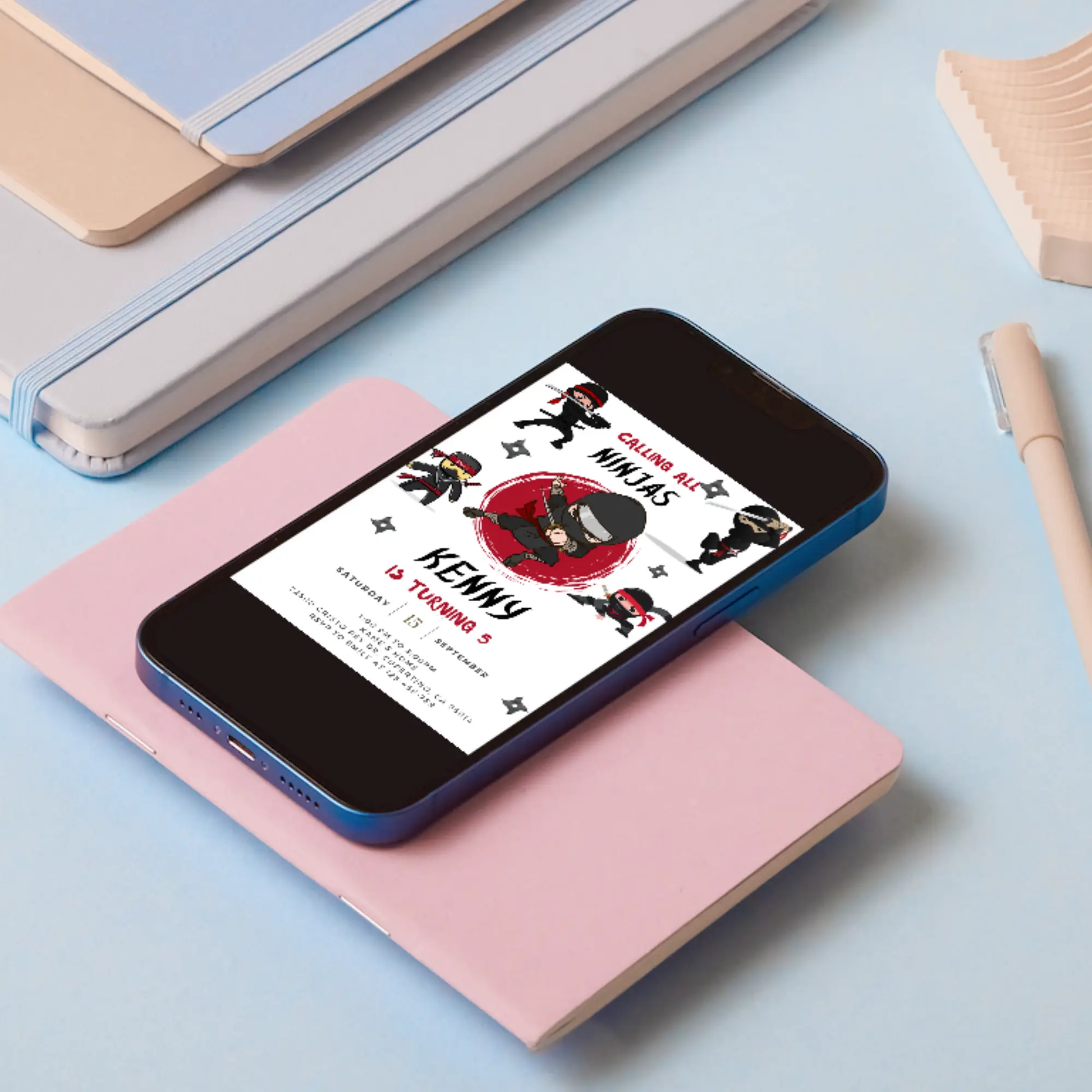 Ninja Birthday Invitation Template | Ninja Warrior Party Invite - CreativeRino