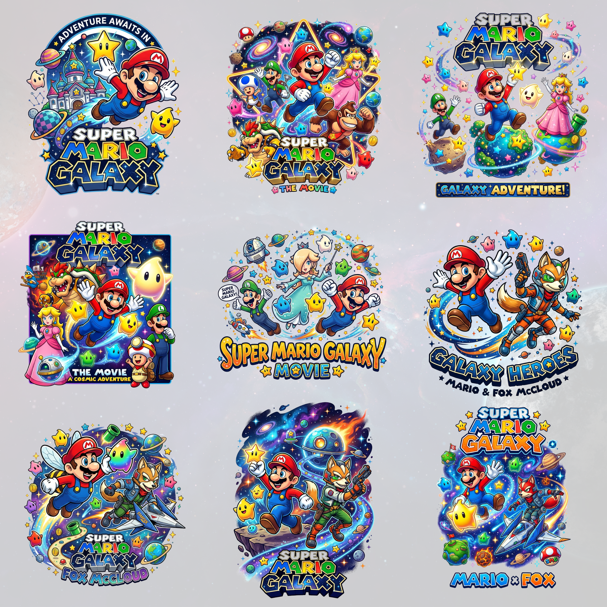 Super Mario Galaxy Movie PNG Bundle | Mario Galaxy Characters Clipart CreativeRino