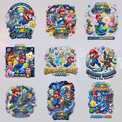 Super Mario Galaxy Movie PNG Bundle | Mario Galaxy Characters Clipart CreativeRino