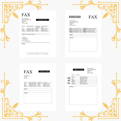 15 Fax Cover Sheet Template Bundle MS Word - CreativeRino