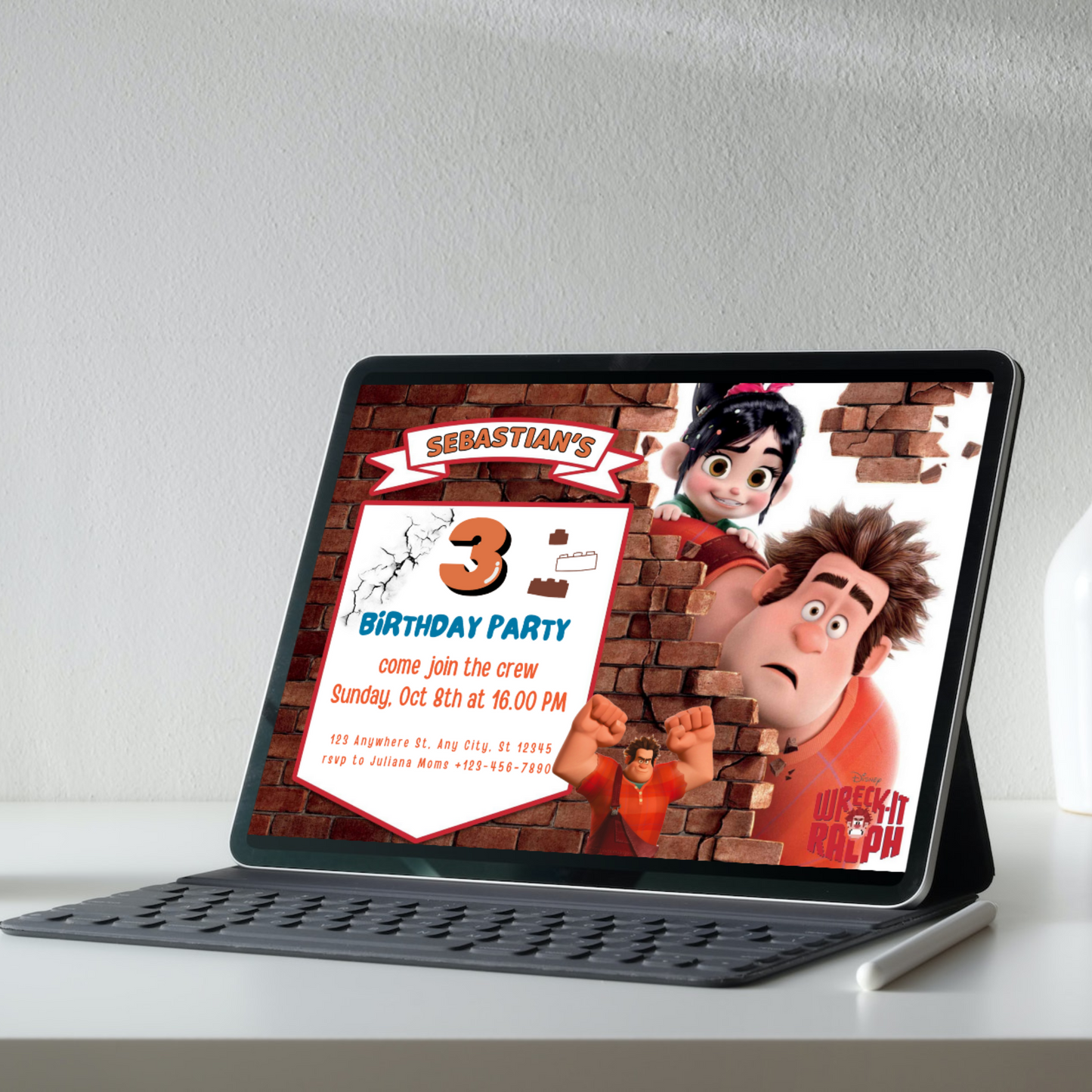 Wreck it Ralph Birthday Invitation Template