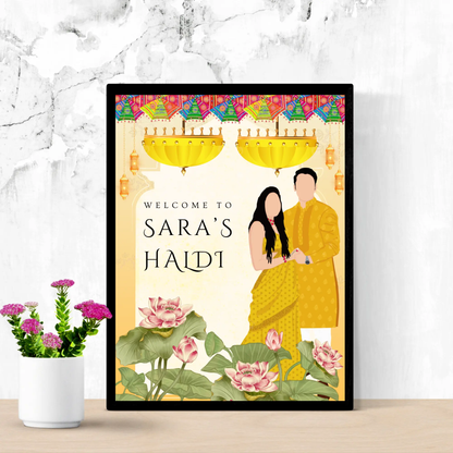 Maiyan Pithi Haldi Sign Template | Indian Wedding Welcome Sign - CreativeRino