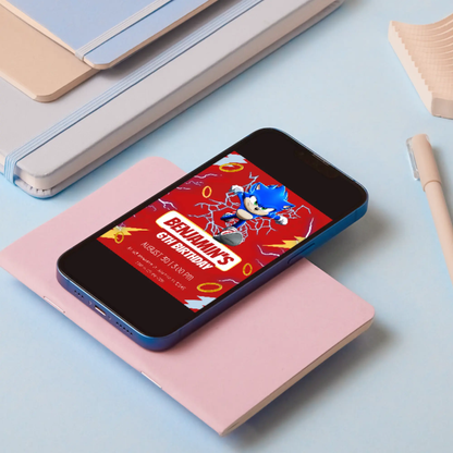 Sonic Birthday Invitation Template - CreativeRino