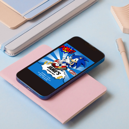 Sonic the Hedgehog Birthday Invitation Template - CreativeRino