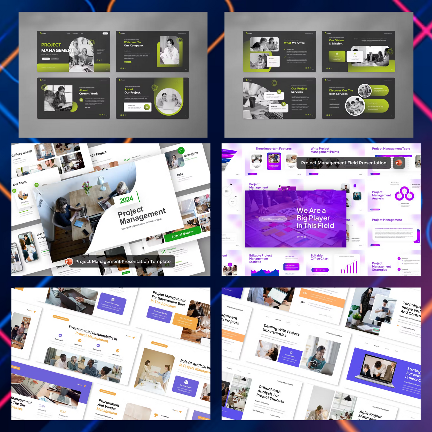 20 Project Management Powerpoint Presentation Template Bundle