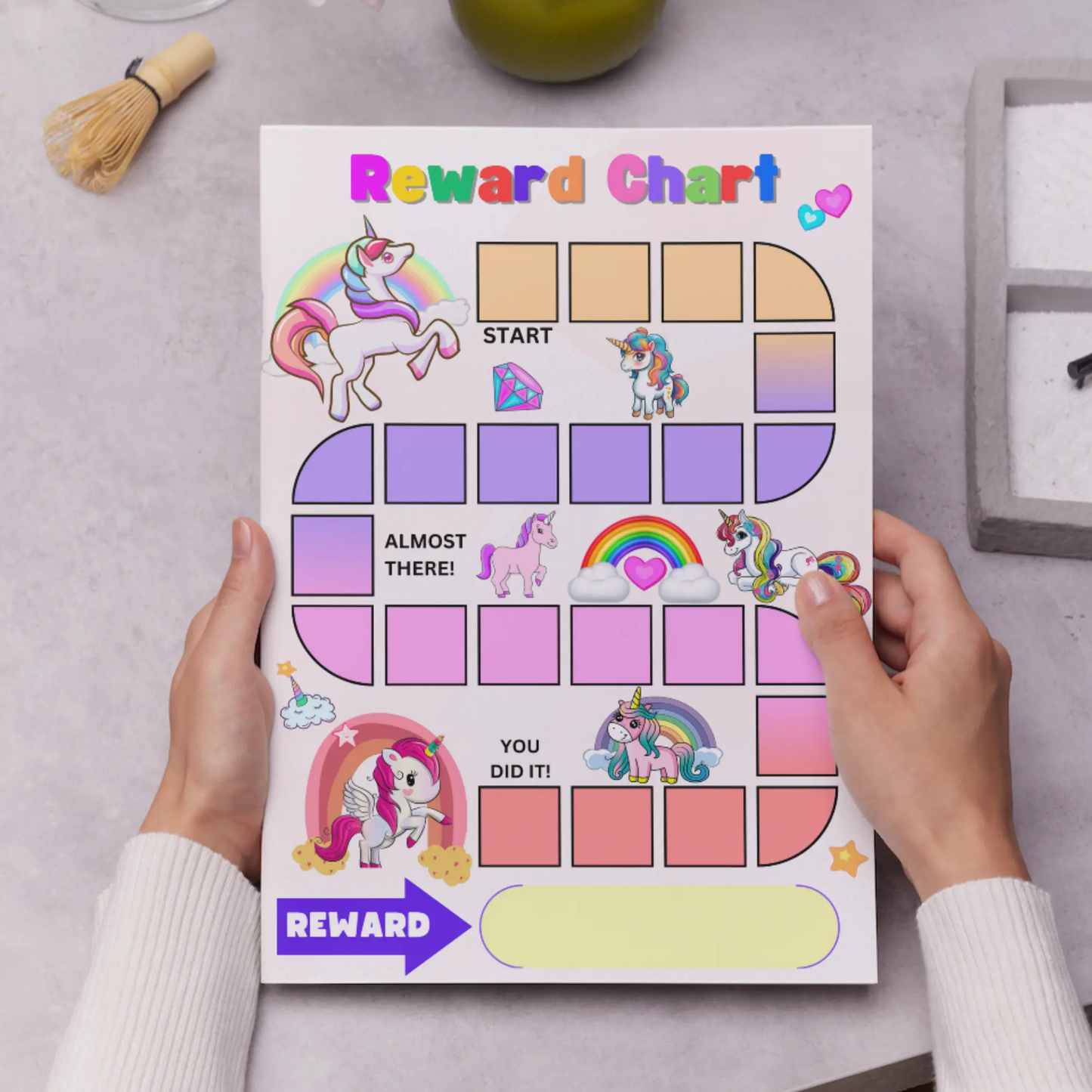 Rainbow Unicorn Reward Chart Template | Unicorn Behavior Chart - CreativeRino