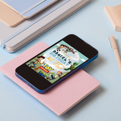 Toy Story Birthday Invitation Template | Buzz Lightyear and Woody Invite - CreativeRino