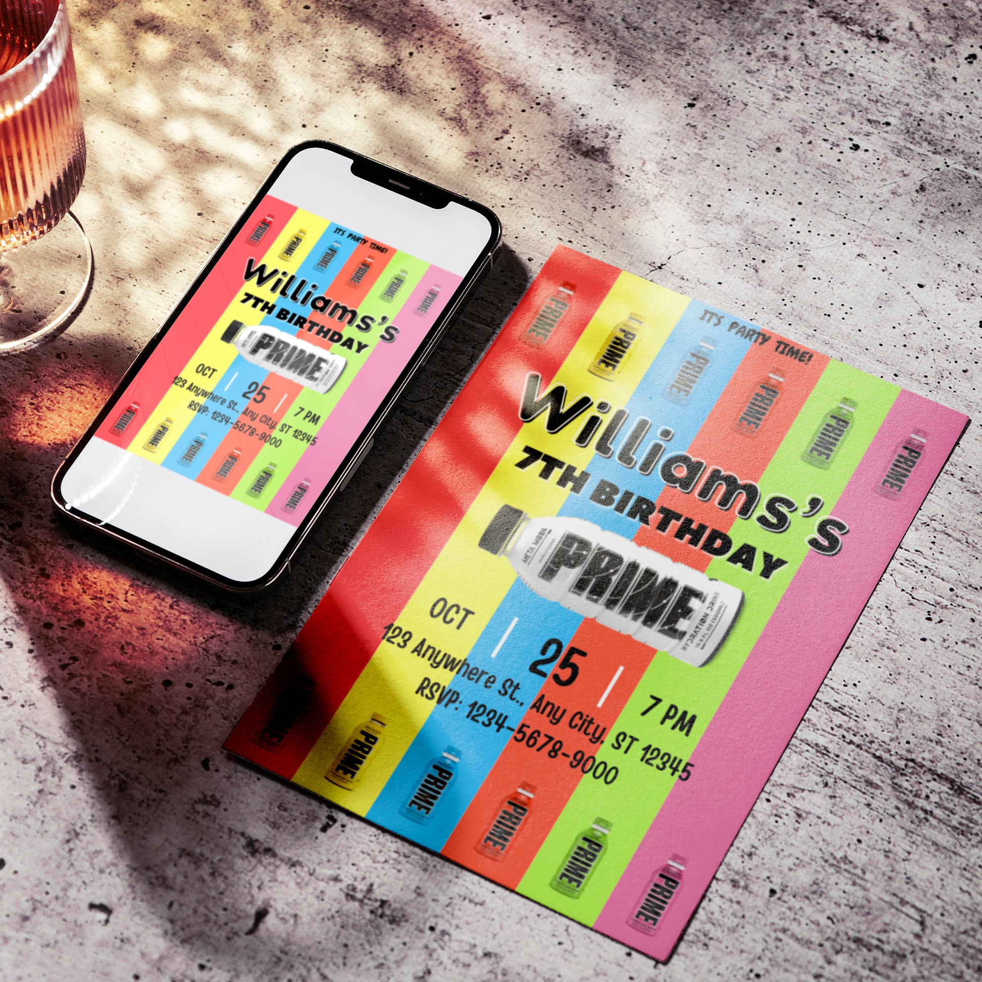 Prime Energy Drink Birthday Invitation Template - CreativeRino