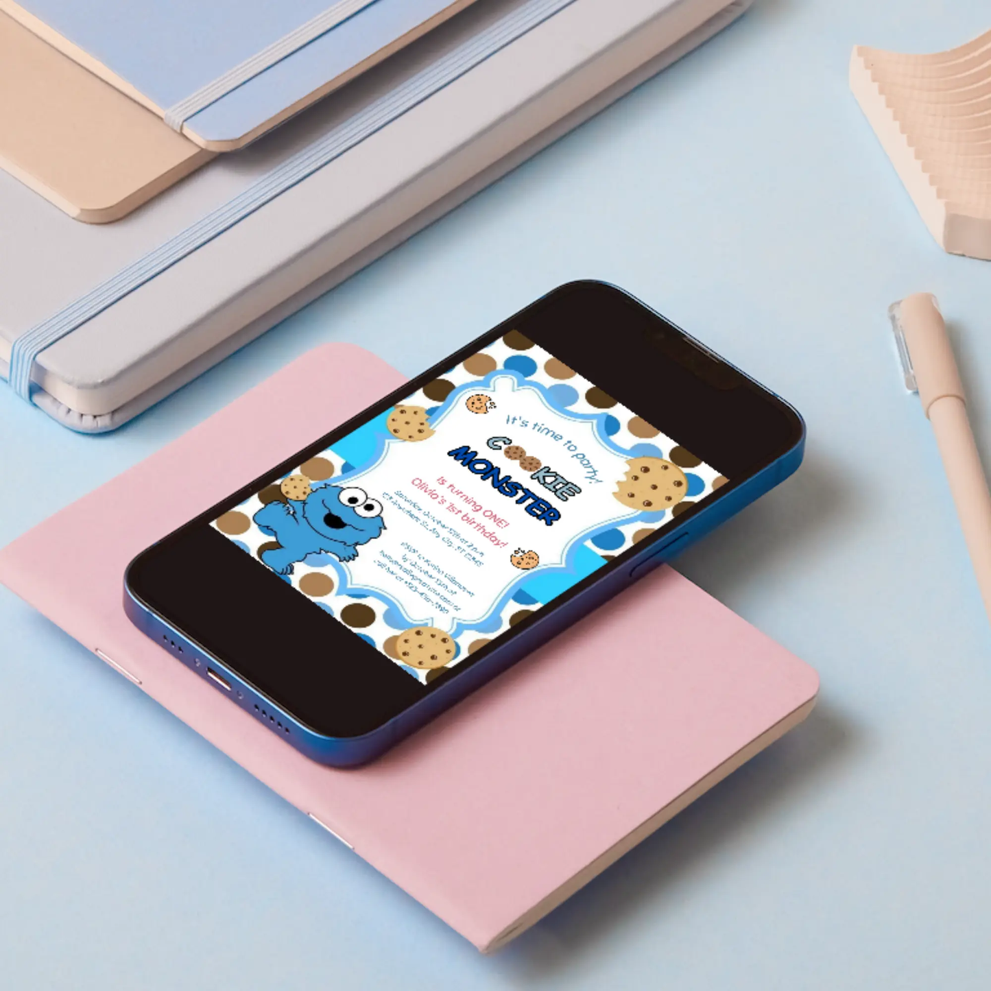 Cookie Monster Birthday Invitation Template - CreativeRino