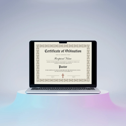 Certificate of Ordination Template | Pastor Ordination Certificate - CreativeRino
