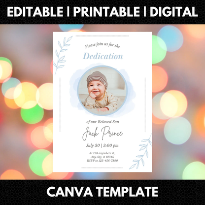 Baby Dedication Invitation Template - CreativeRino