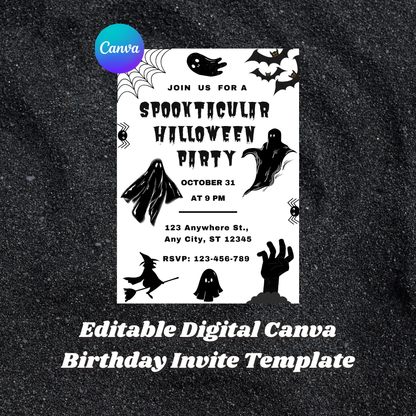 Ghost Spooktacular Halloween Party Invitation Template - CreativeRino