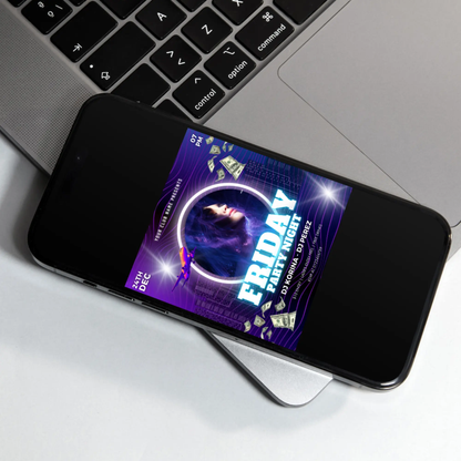 Black Friday Club Flyer Template | DJ Party Social Media Flyer - CreativeRino