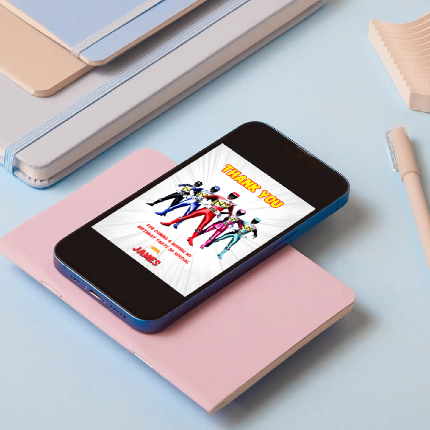 Power Rangers Thank You Card Template - CreativeRino