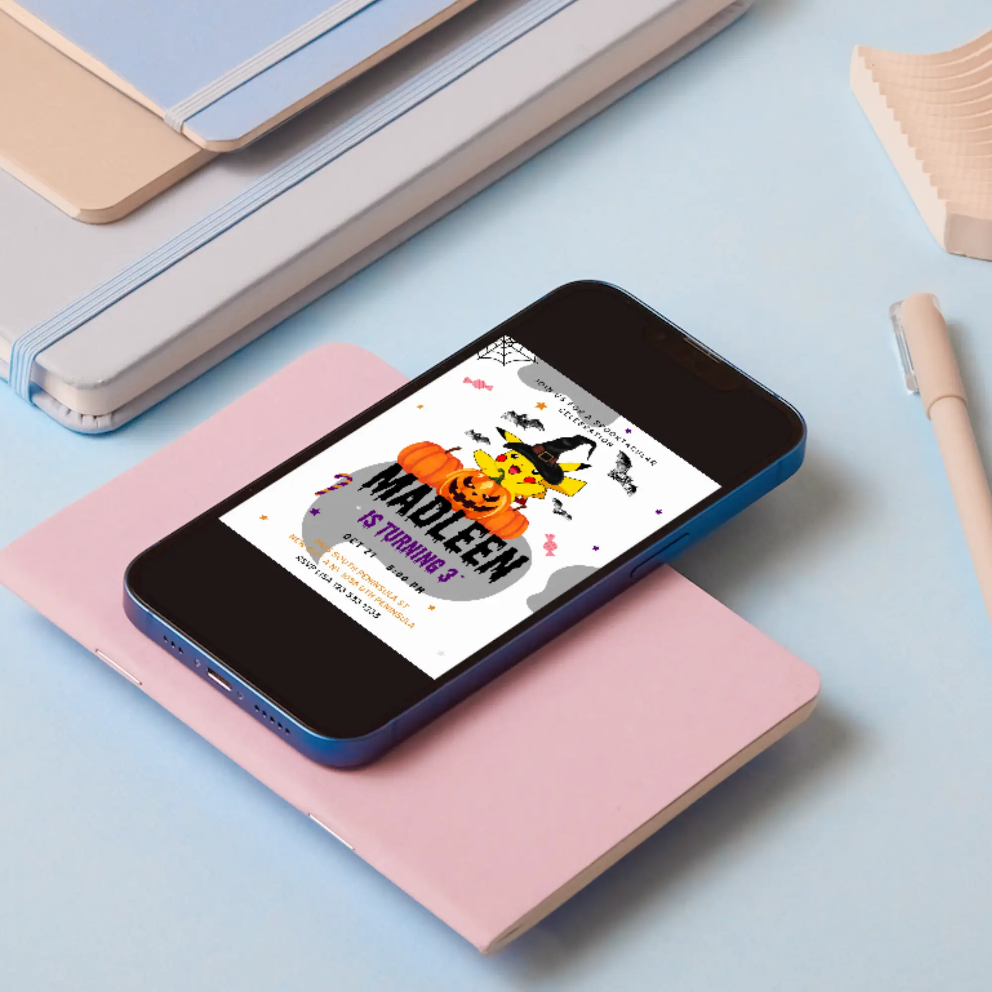 Pokemon Birthday Halloween Party Invitation Template - CreativeRino