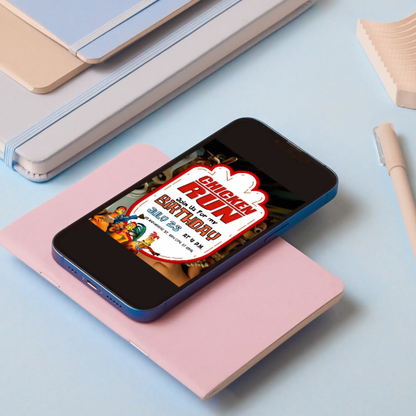 Chicken Run Birthday Invitation Template - CreativeRino