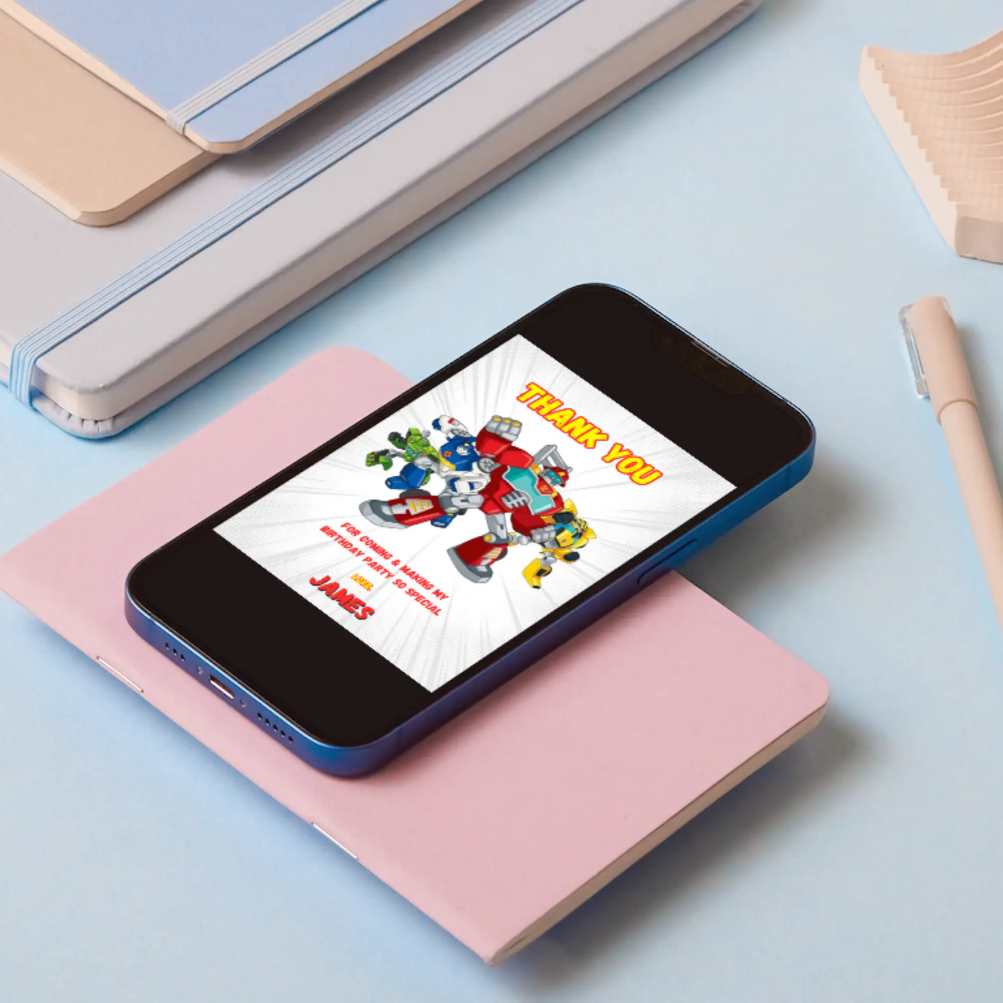 Rescue Bots Transformer Thank You Card Template - CreativeRino