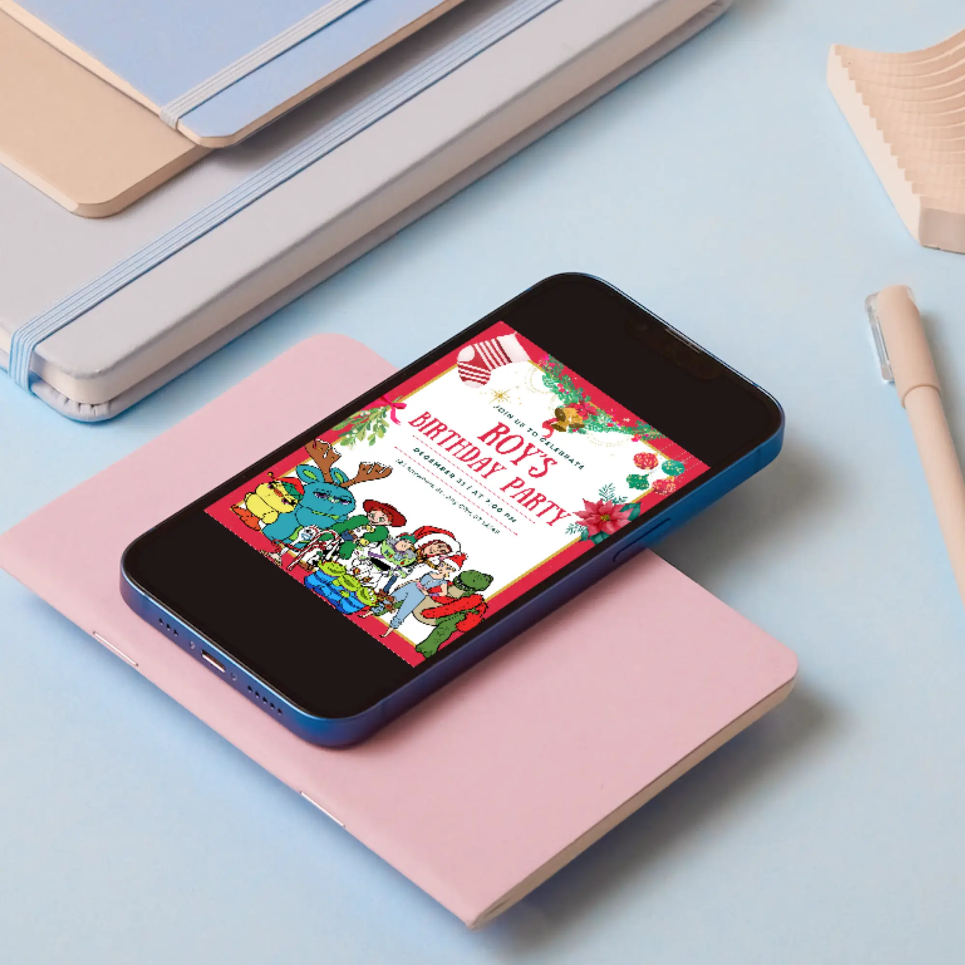 Toy Story Christmas Birthday Invitation Template - CreativeRino