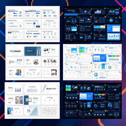 6 KPI Dashboard Keynote Presentation Template Bundle | Editable KPI Dashboard Template CreativeRino