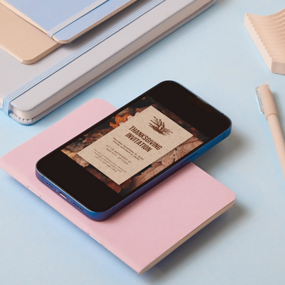 Retro Minimalist Thanksgiving Invitation Template - CreativeRino