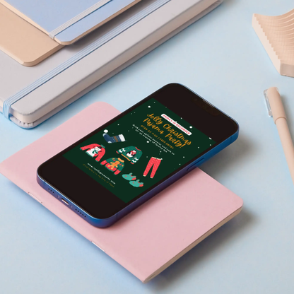 Slumber Christmas Pajamas Party Invitation Template - CreativeRino