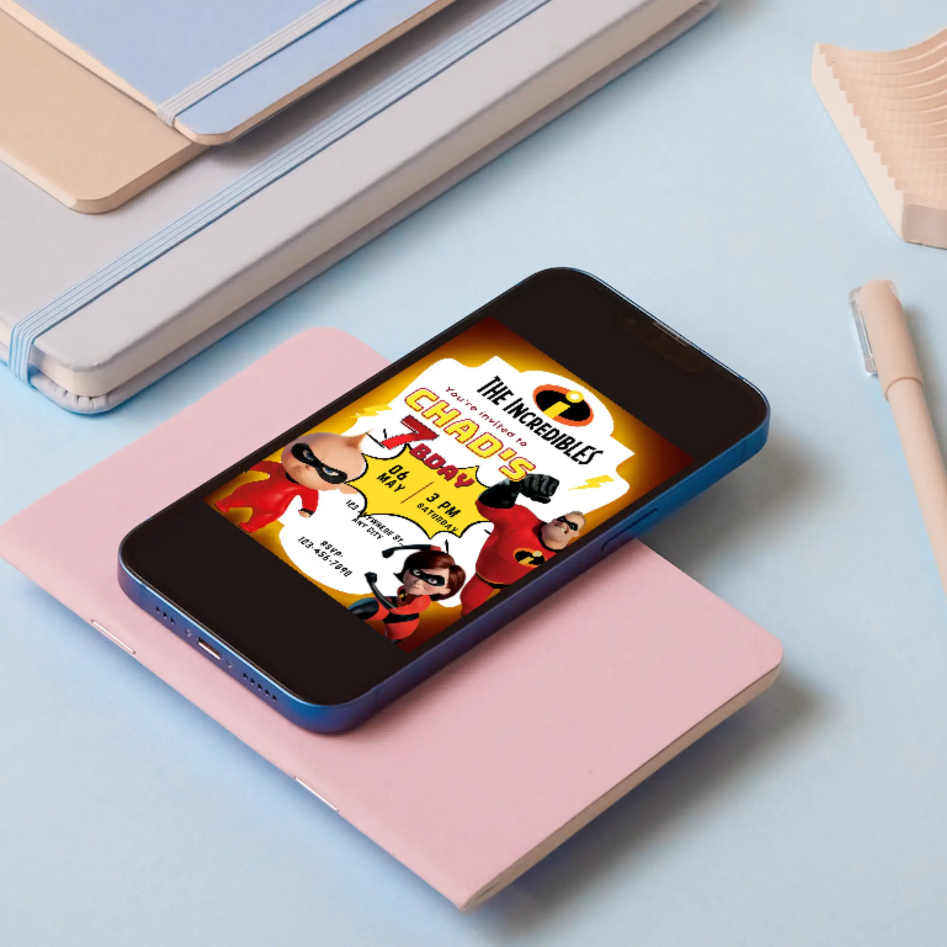 The Incredibles Birthday Invitation Template - CreativeRino