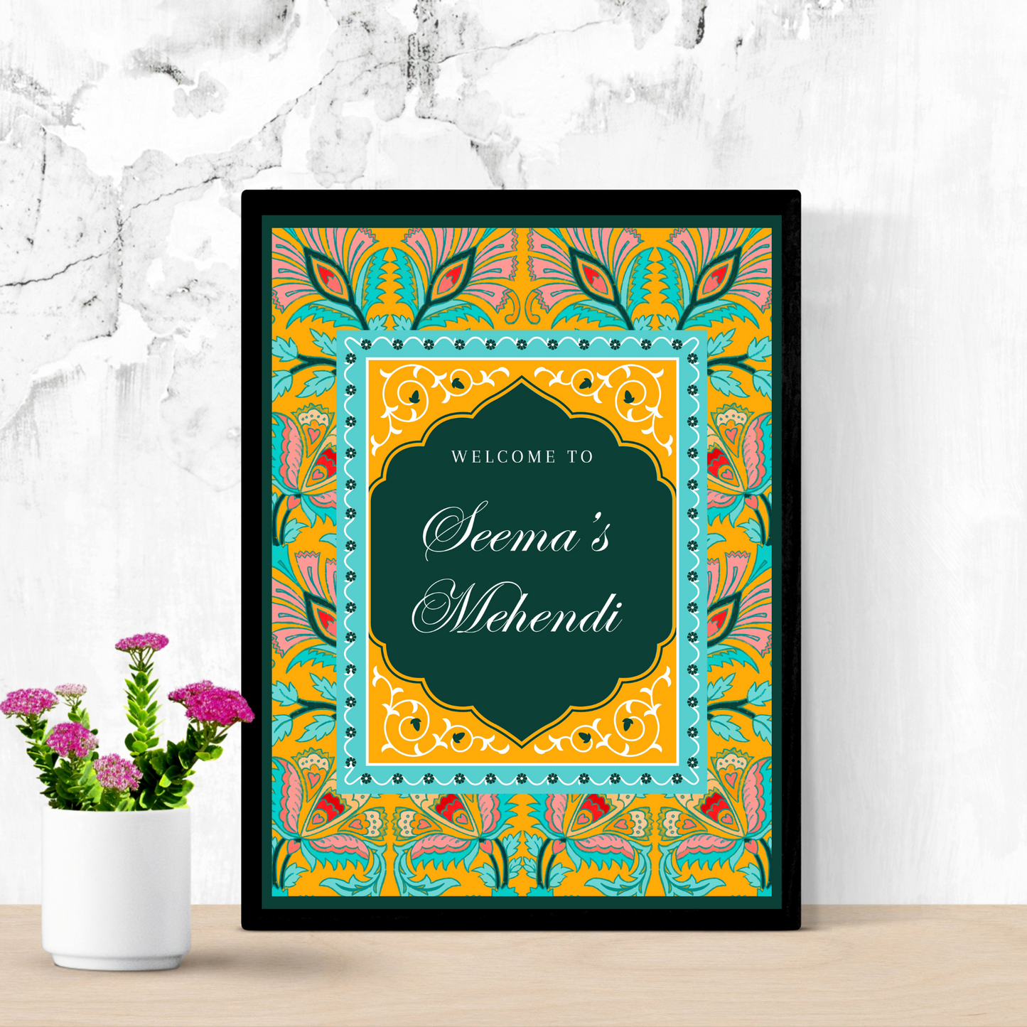 Mehndi Sign Template | Indian Wedding Welcome Sign