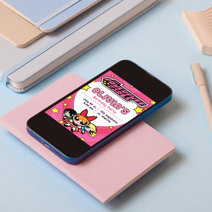 Powerpuff Girls Birthday Invitation Template - CreativeRino