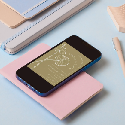 Anthurium Wedding Invitation Template - CreativeRino