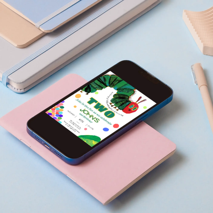 Very Hungry Caterpillar Birthday Invitation Template - CreativeRino