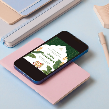 Gruhapravesham Invitation Template | Indian Housewarming Invite - CreativeRino