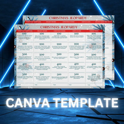 Christmas Jeopardy Game Template - CreativeRino