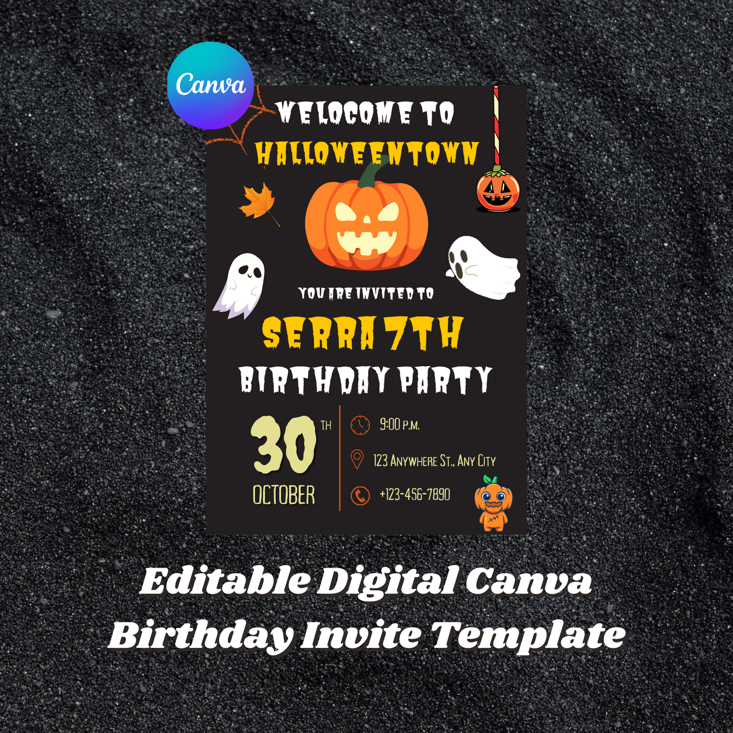 Halloweentown Birthday Party Invitation Template