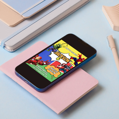 Superhero Birthday Invitation Template | Marvel Avengers Birthday Invite - CreativeRino