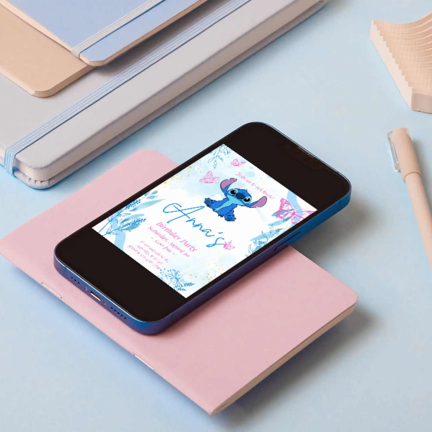 Stitch Birthday Invitation Template - CreativeRino