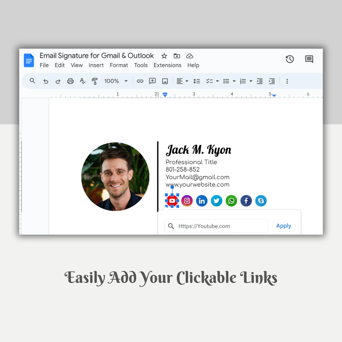 Outlook Gmail Email Signature Design Template - CreativeRino