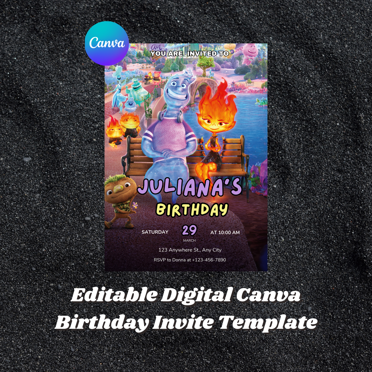 Elemental Birthday Party Invitation Template