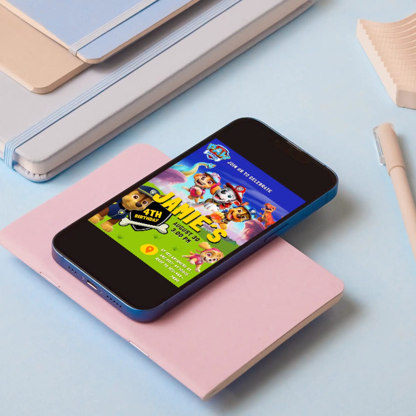 Paw Patrol Birthday Invitation Template - CreativeRino